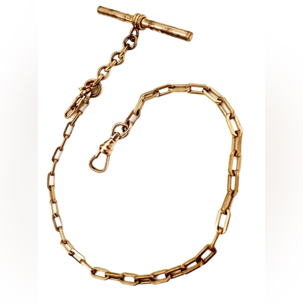Vintage antique gold fill toggle watch chain